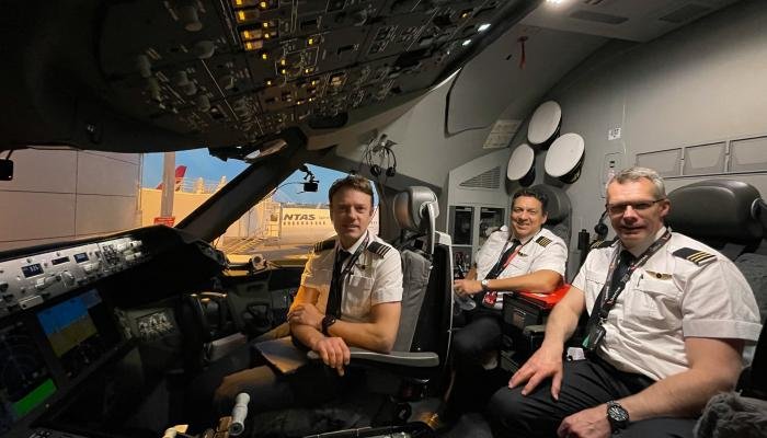 Pilots in the cockpit